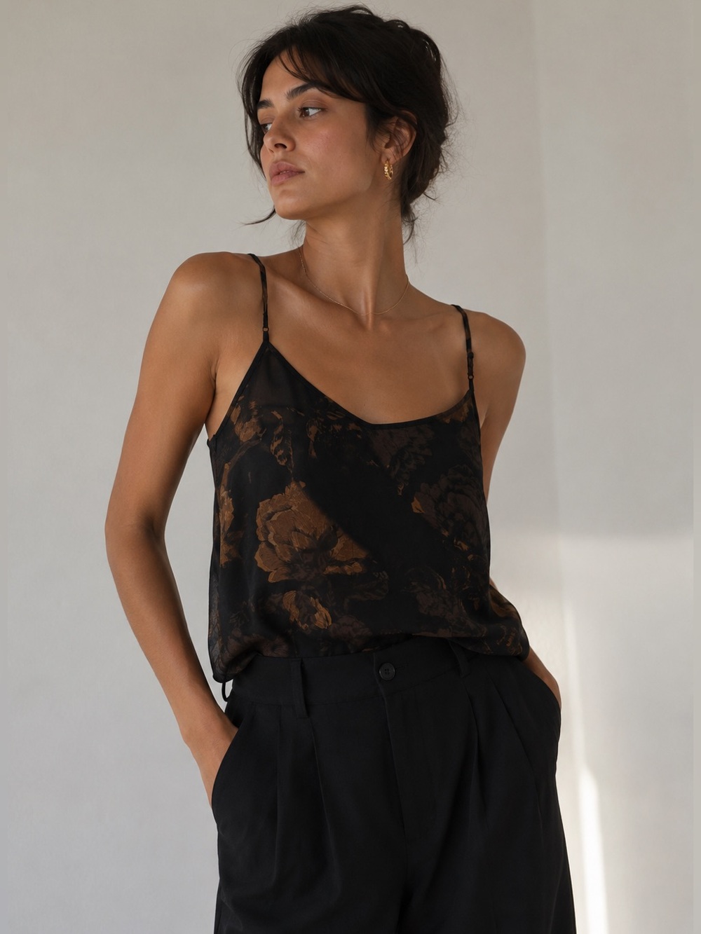 Wilfred 100% Silk Floral Camisole Tank Top Size L